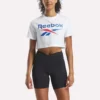 Camiseta corta de manga corta con logo bicolor para mujer Camiseta corta de manga corta con logo bicolor para mujer