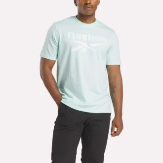 Camiseta de manga corta con cuello redondo y logo grande para hombre