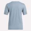 Camiseta de manga corta con cuello redondo y logotipo grande para mujer