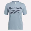 Camiseta de manga corta con cuello redondo y logotipo grande para mujer