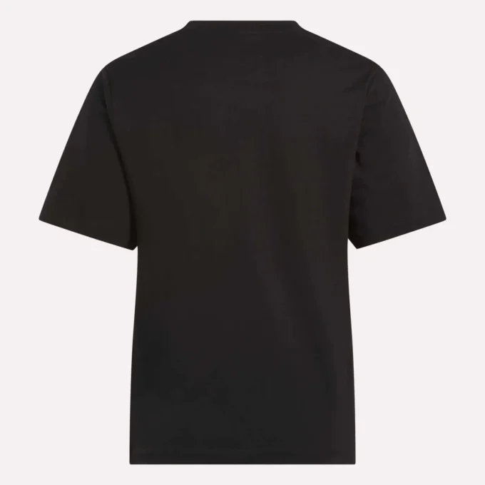 Camiseta de manga corta con cuello redondo y logotipo grande para mujer