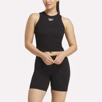 Camiseta sin mangas de canalé para mujer