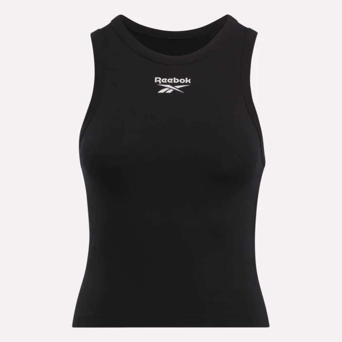 Camiseta sin mangas de canalé para mujer