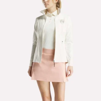 Chaqueta de golf con cremallera completa y costuras de alto rendimiento para mujer