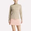 Jersey de golf de manga larga con cremallera 1/4 y tejido jacquard Vector para mujer Jersey de golf de manga larga con cremallera 1/4 y tejido jacquard Vector para mujer