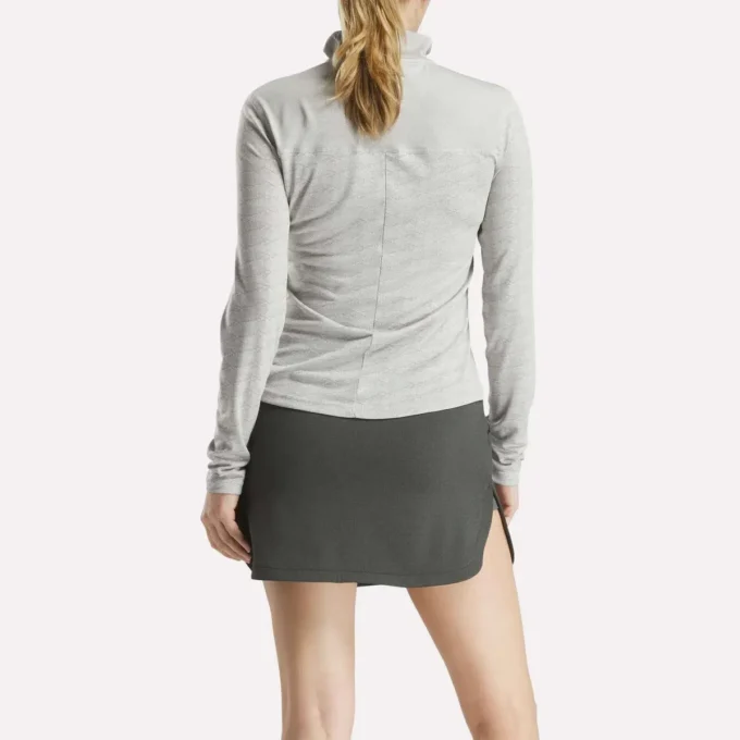 Jersey de golf de manga larga con cremallera 1/4 y tejido jacquard Vector para mujer Jersey de golf de manga larga con cremallera 1/4 y tejido jacquard Vector para mujer