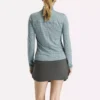 Jersey de golf de manga larga con cremallera 1/4 y tejido jacquard Vector para mujer Jersey de golf de manga larga con cremallera 1/4 y tejido jacquard Vector para mujer