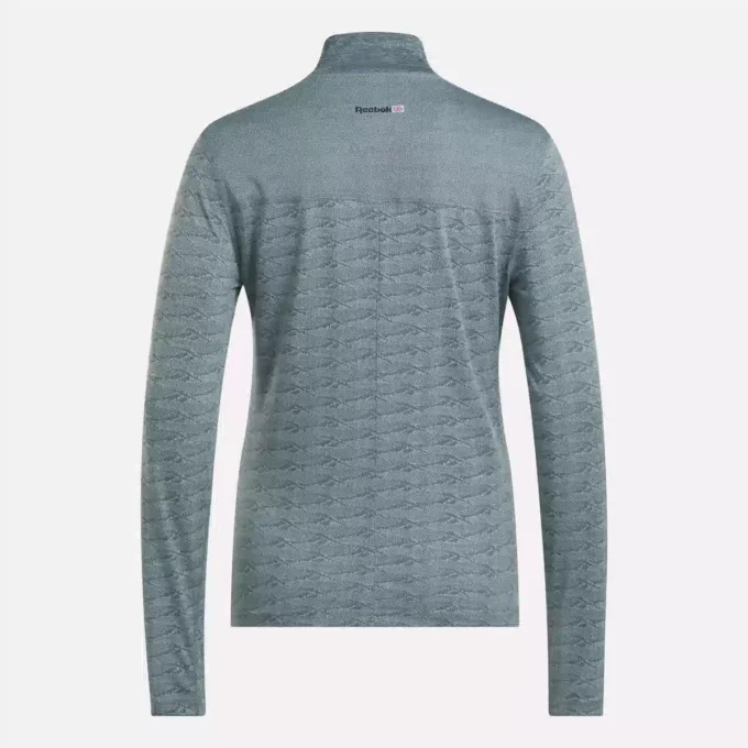 Jersey de golf de manga larga con cremallera 1/4 y tejido jacquard Vector para mujer Jersey de golf de manga larga con cremallera 1/4 y tejido jacquard Vector para mujer