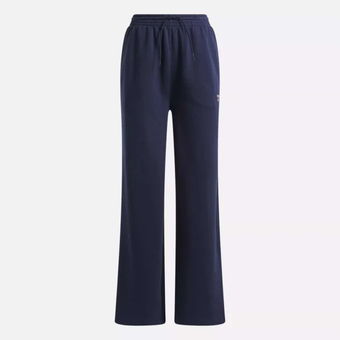 Pantalones anchos de felpa con pequeño logotipo Reebok Identity para mujer