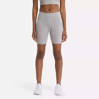Pantalones cortos de ciclista de algodón con logotipo pequeño Reebok Identity para mujer, 18 cm