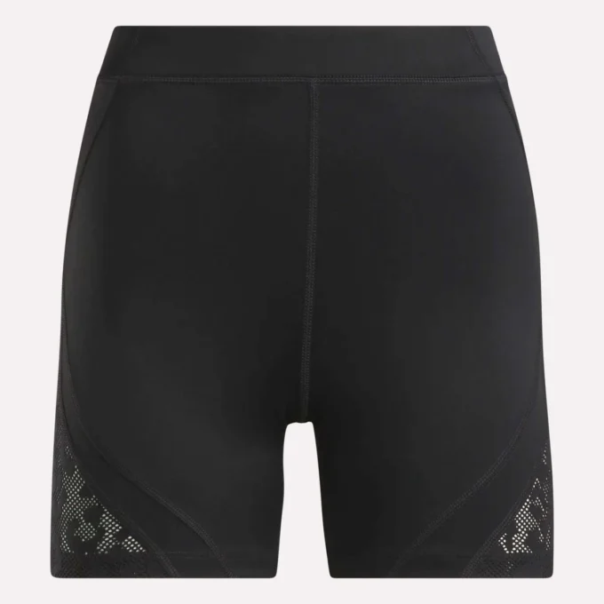 Pantalones cortos de ciclista de malla de talle alto para mujer 5″