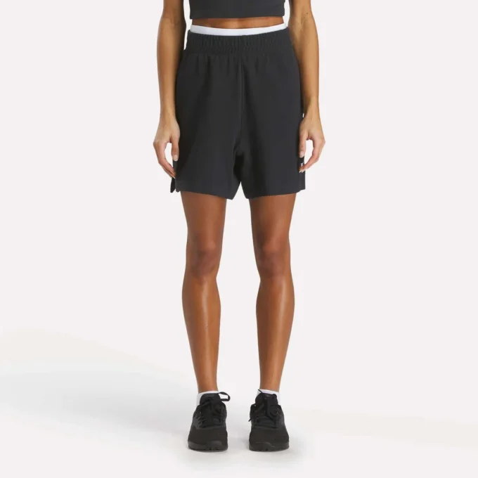 Pantalones cortos de cintura alta Identity para mujer 5″