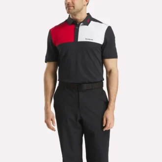 Polo con cuello adherido y bloques de color para hombre