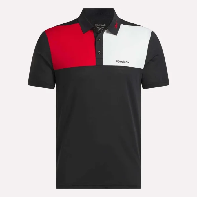 Polo con cuello adherido y bloques de color para hombre