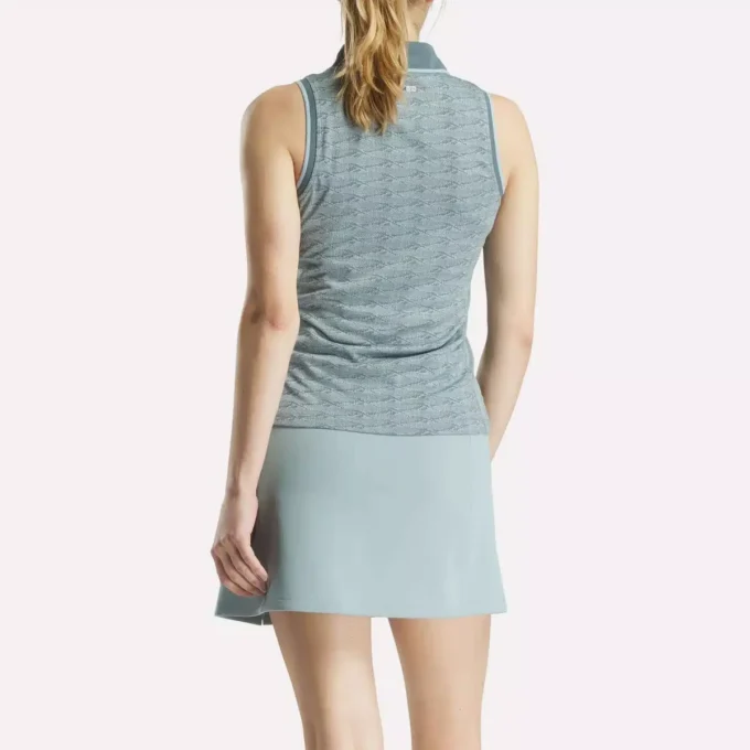 Polo de golf sin mangas Vector Jacquard para mujer