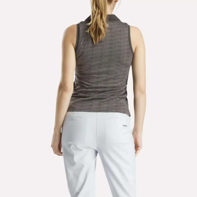 Polo de golf sin mangas Vector Jacquard para mujer