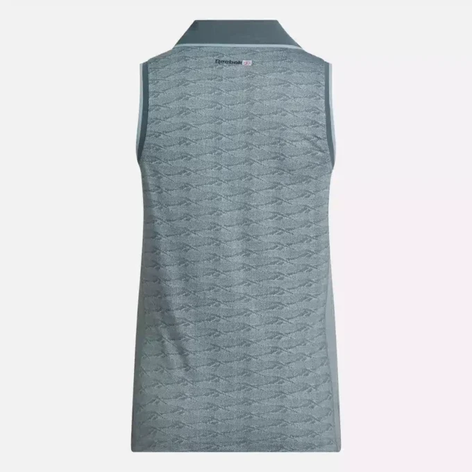 Polo de golf sin mangas Vector Jacquard para mujer