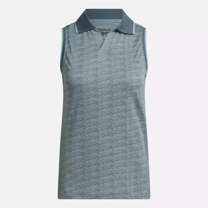 Polo de golf sin mangas Vector Jacquard para mujer