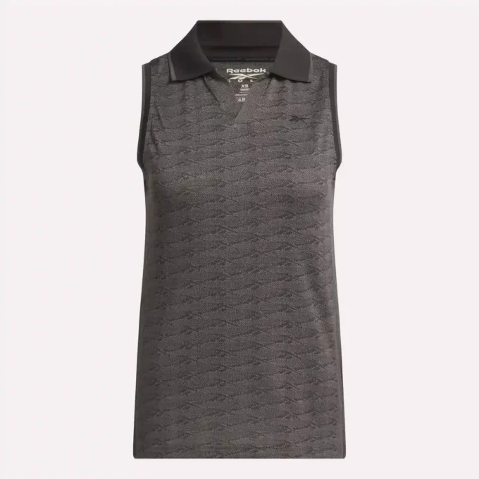 Polo de golf sin mangas Vector Jacquard para mujer