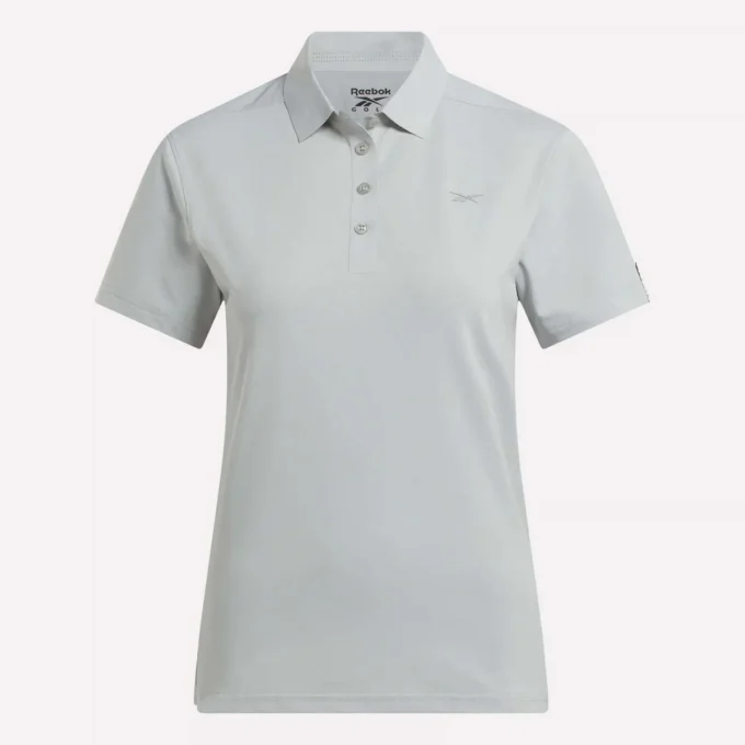 Polo de manga corta con tapeta de piqué elástico para mujer