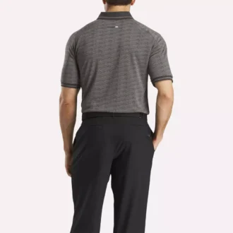 Polo de manga corta para hombre con jacquard Vector tonal y ribete acanalado