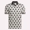 Polo de manga corta Vector Argyle Print para hombre