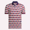 Polo de manga corta Vector Argyle Print para hombre