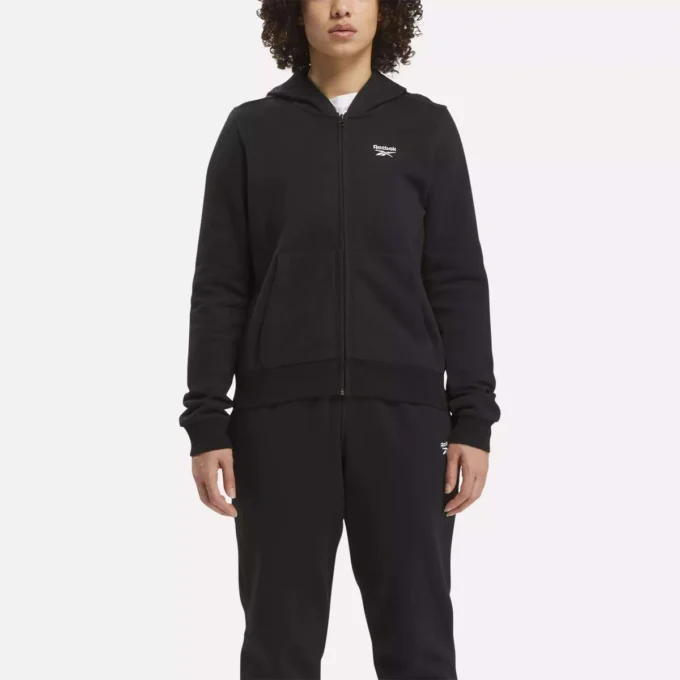 Sudadera con capucha y cremallera completa Reebok Identity Small Logo Fleece para mujer Sudadera con capucha y cremallera completa Reebok Identity Small Logo Fleece para mujer