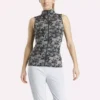 Top de golf sin mangas y cuello alto para mujer – Estampado abstracto Vector