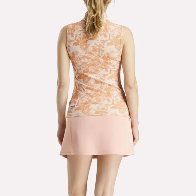 Top de golf sin mangas y cuello alto para mujer – Estampado abstracto Vector