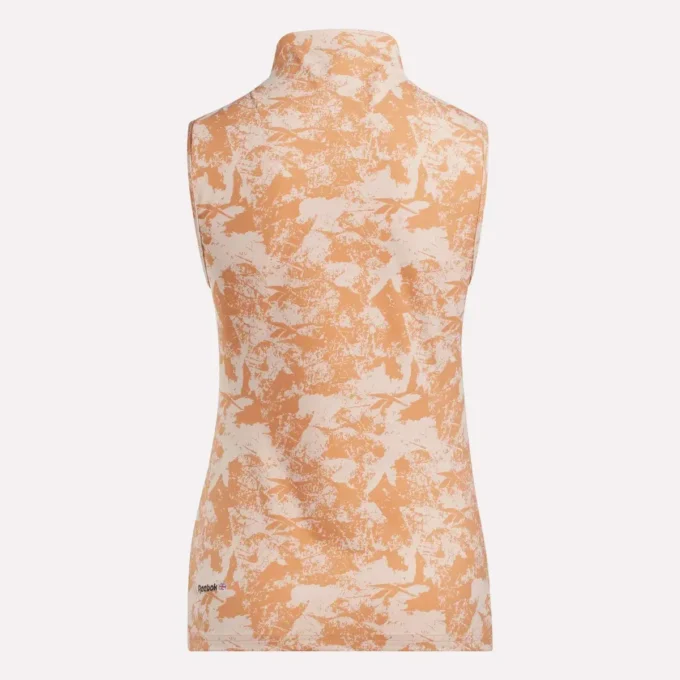 Top de golf sin mangas y cuello alto para mujer – Estampado abstracto Vector