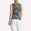 Top de golf sin mangas y cuello alto para mujer – Estampado abstracto Vector