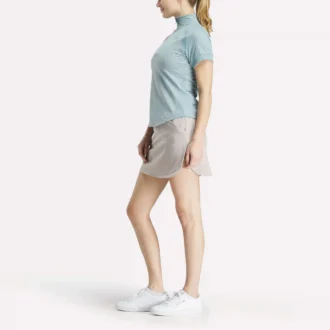 Top de manga corta con cremallera de 1/4 y estampado mini argyle para mujer